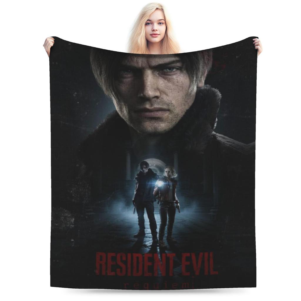 Leon Keneddy Residents Evils Druckdecke für Männer Frauen Super Weich Warm Überwurfdecken für Sofa 50x60 Zoll Mehrere Größen