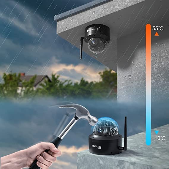 Ctronics Outdoor Security Camera with Automatic Tracking and SD 5MP 5G Human Continuous Remote Voice Family Smartphone Extensive Recording Motion Push