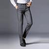 Spring Middle-aged Men's Casual Trousers Straight Tube Pants for Male Striped Trousers