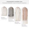 3/5/10pcs Transparent Hanging Clothes Dust Cover Zippered Garment Bags Suit Coat Dress Waterproof Dustproof Wardrobe Storage