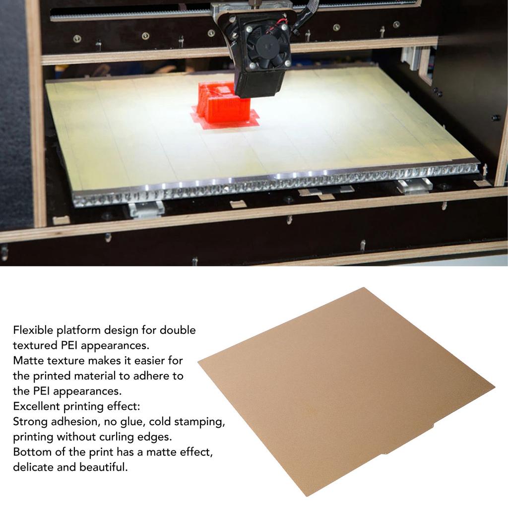 Double Sided Textured PEI and Flexible Build Plate 600 X 600mm 3D Printer Build Plate with Magnetic Base