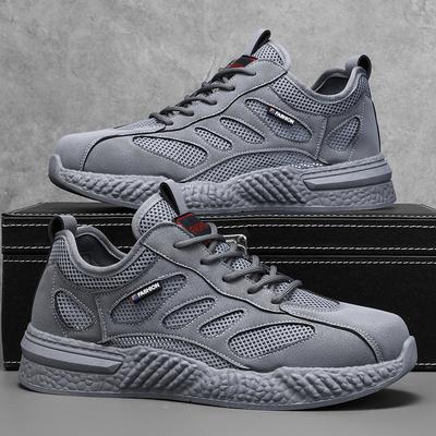 Fashion Summer Hollow Men's Casual Shoes New Mesh Breathable Hiking Shoes Outdoor Non-slip Wear-resistant Hiking Shoes Tenis Para Hombre
