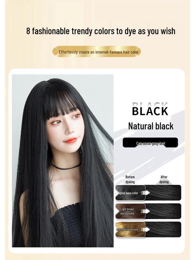 Nanjing Tongrentang Herbal Hair Dye - One Wash Black, Scalp Gentle, White Hair Coverage.