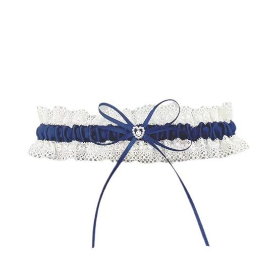 Lace Wedding Garter Faux Pearls Bowknot Floral Lace Garter Stretch Leg Garter Belt Bride Accessories for Women