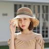 Women's Sun Hat, New Flower Organza Mesh Fisherman Hat, Foldable Vacation Versatile Elegant Sun Hat