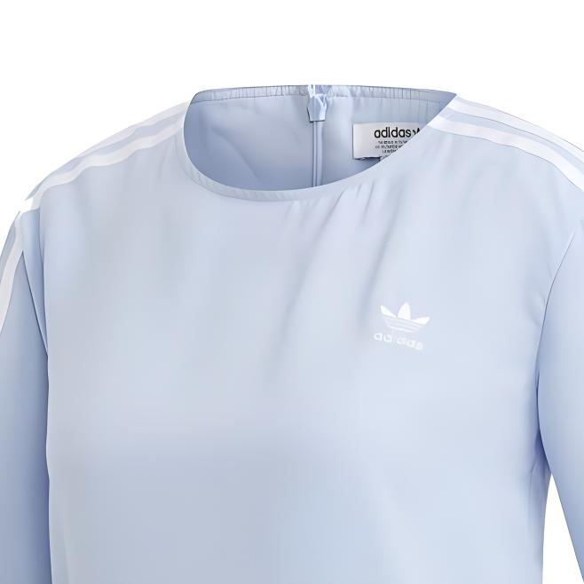 adidas T-shirt da donna a maniche corte con stampa 3-Stripes stile vintage americano Blu chiaro DV0854
