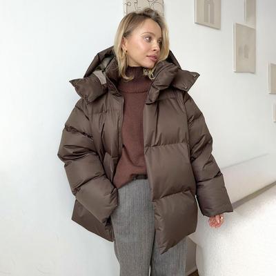 Casual Hooded Thick Warm Cotton Coats Women Fashion Zipper Loose Jacket Winter High Street Outerwear