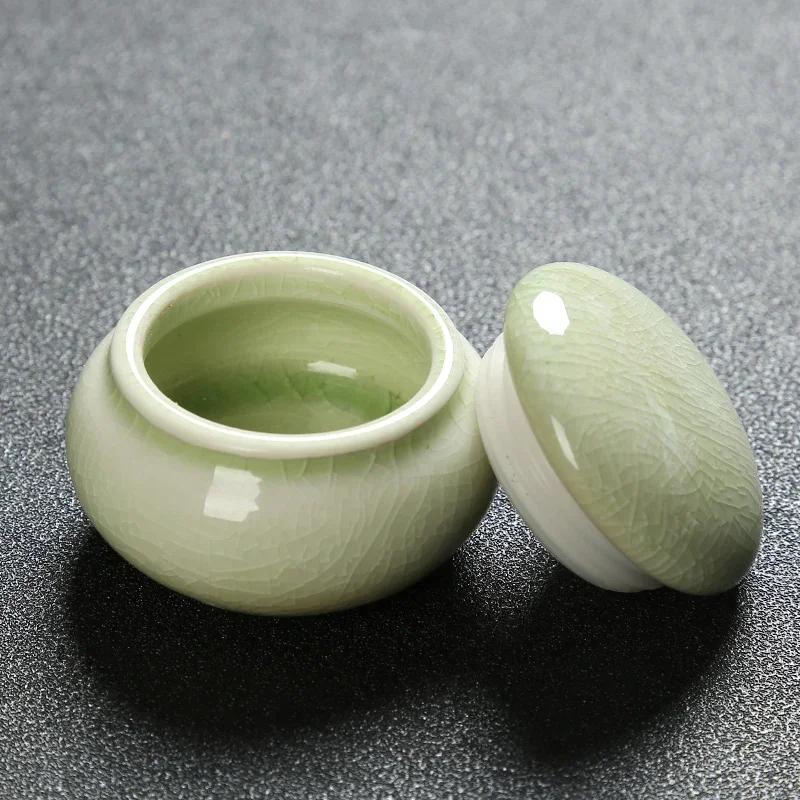 4pcs/lot Ceramic Mini Tea Cans Sealed Cans of Fragrant Powder Ceramic Pill Cans Pearl Powder Portable Travel Storage Tank