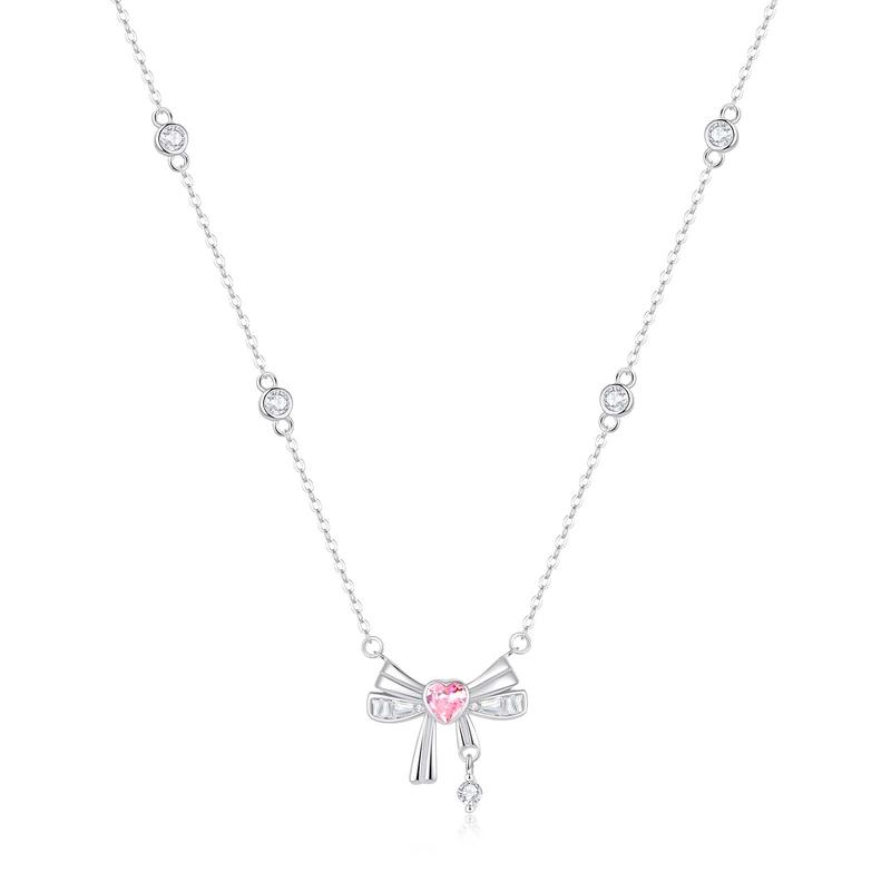 Barbie necklace Love bow, sparkling butterflies, flower fairy, sweet, fashionable and versatile, forest style, exquisite and cool, niche Ba2506076