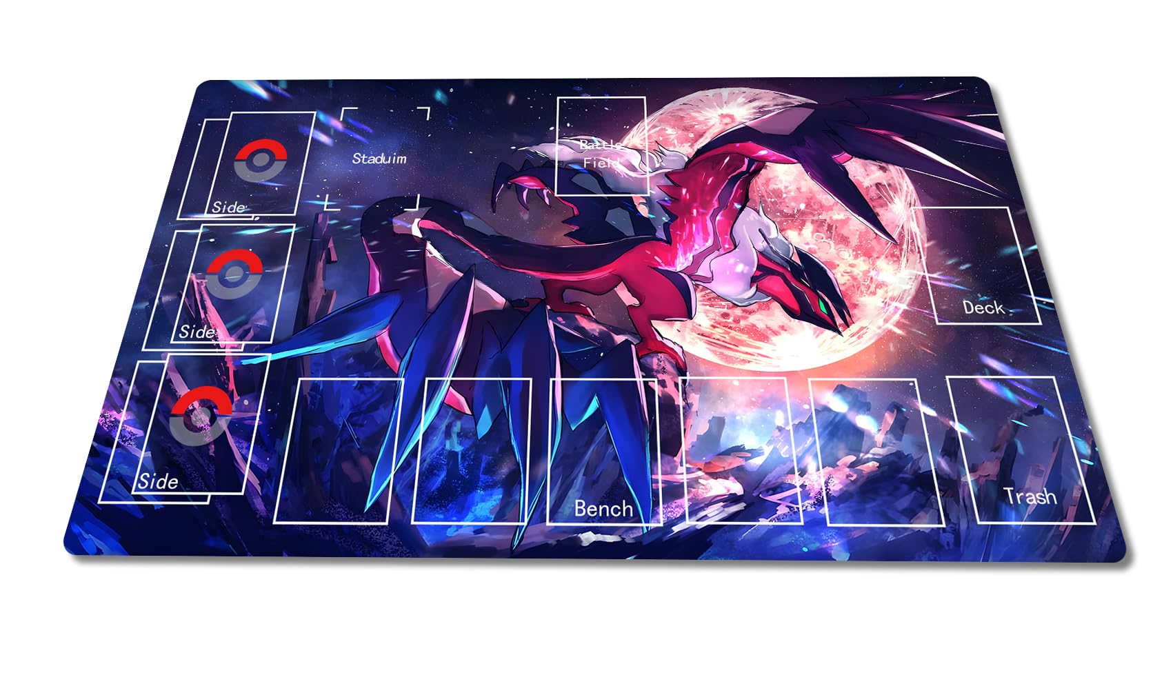 

Игровой коврик с полной прошивкой Резиновый игровой коврик для одного человека Эксклюзив для битв TCG Высококачественный игровой коврик Pokemon Водонепроницаемая сумка для хранения в комплекте Карточная игра