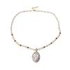 Women's French-style Freshwater Baroque Pearl Necklace Colorful Tourmaline Pendant Niche Fashion Exquisite Electroplated Sweater