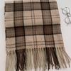 Scarf Women'S Winter Imitation Cashmere Plaid Fashionable And Versatile Warm Student Ins Tassel Shawl