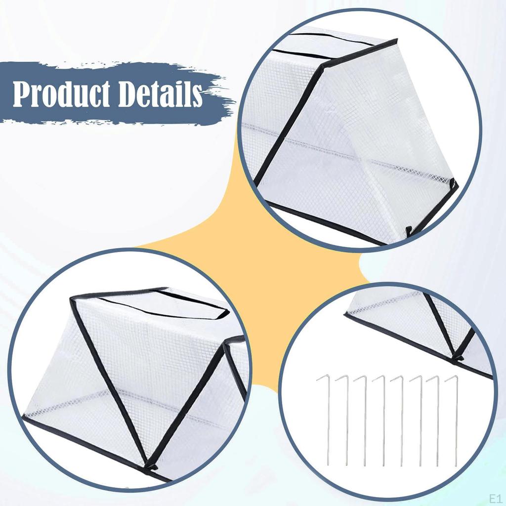 Garden Row Plant Cover Bird Barrier Portable Foldable Coldproof with 8 Ground Nails Frost Protection