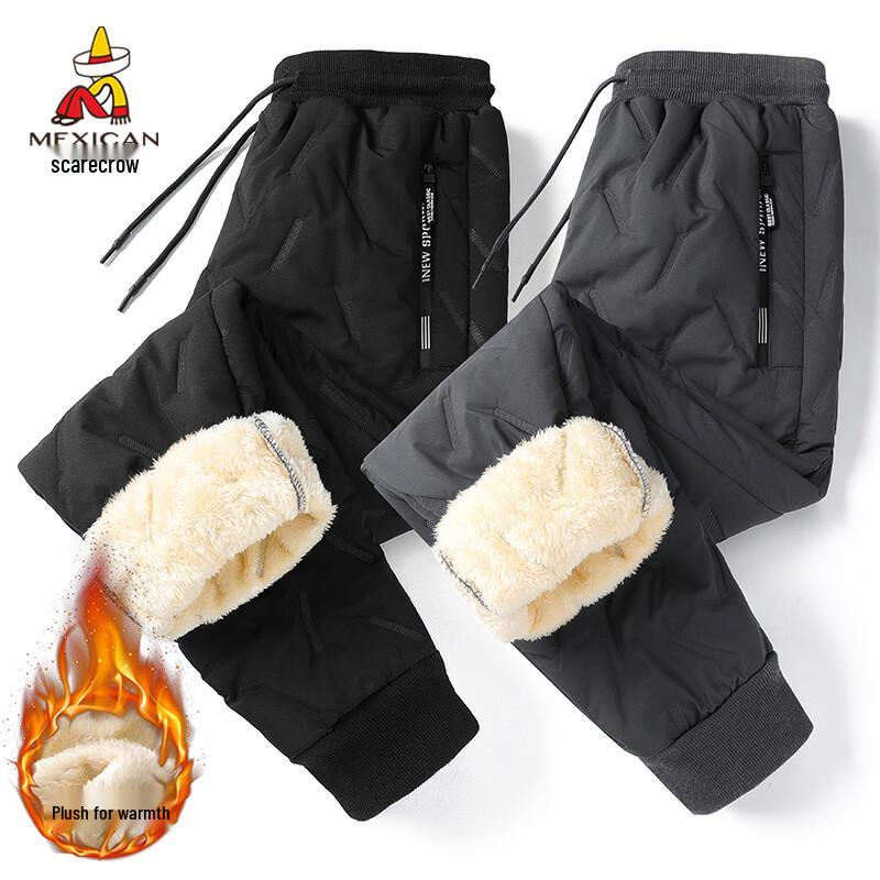 MEXICAN Men's Thermal Fleece Lined Windproof Casual Pants