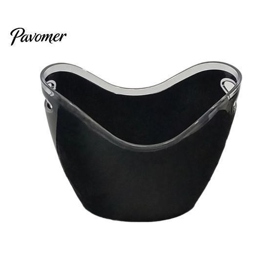 Party Ice Bucket Double Layer Bucket, Long-Lasting Cold Preservation, with Black Handles Drink for Beverage Cocktail Bar Parties Handle
