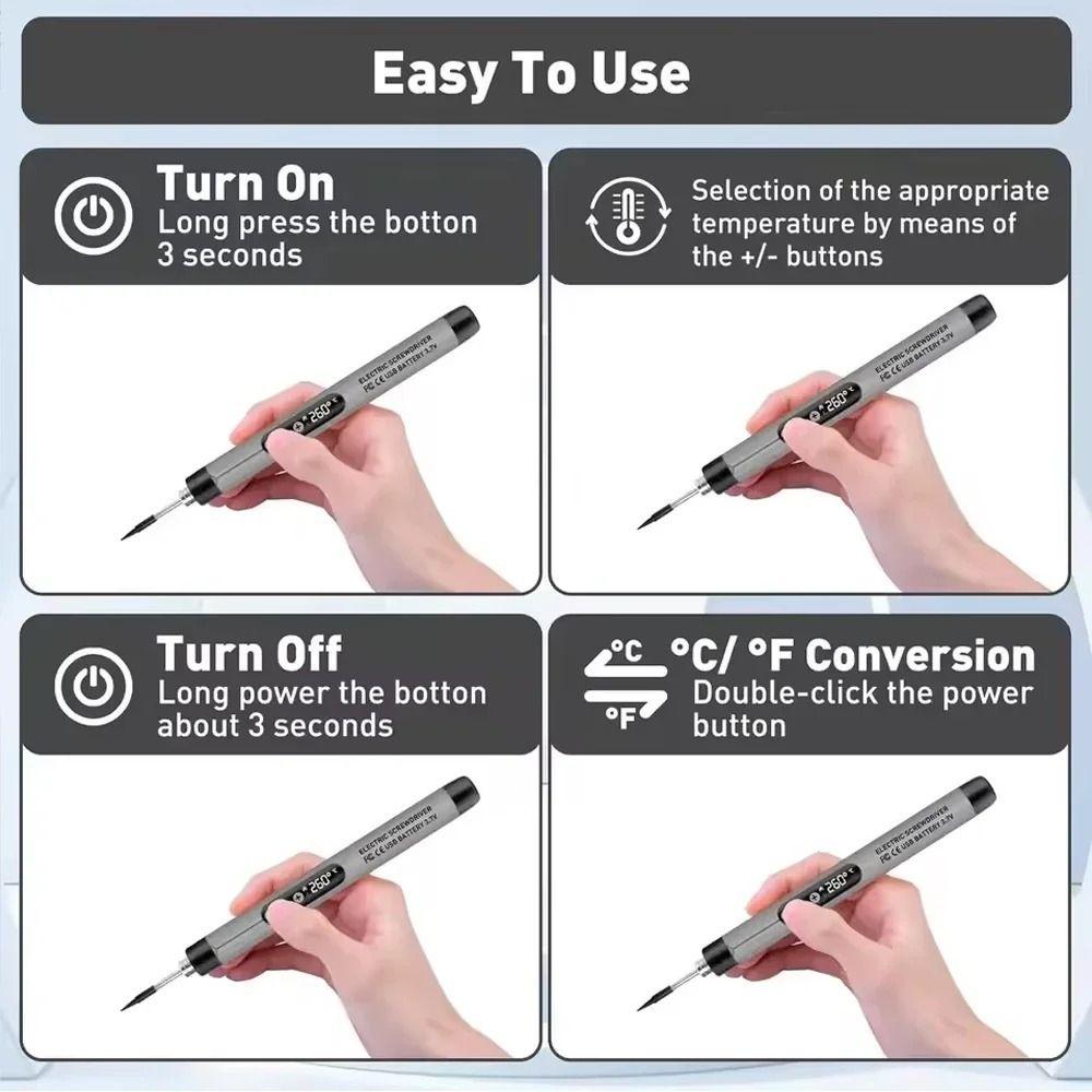 LED Digital Display Electric Soldering Iron Set Smart Solder Welding Iron Tool  Electronic Rework