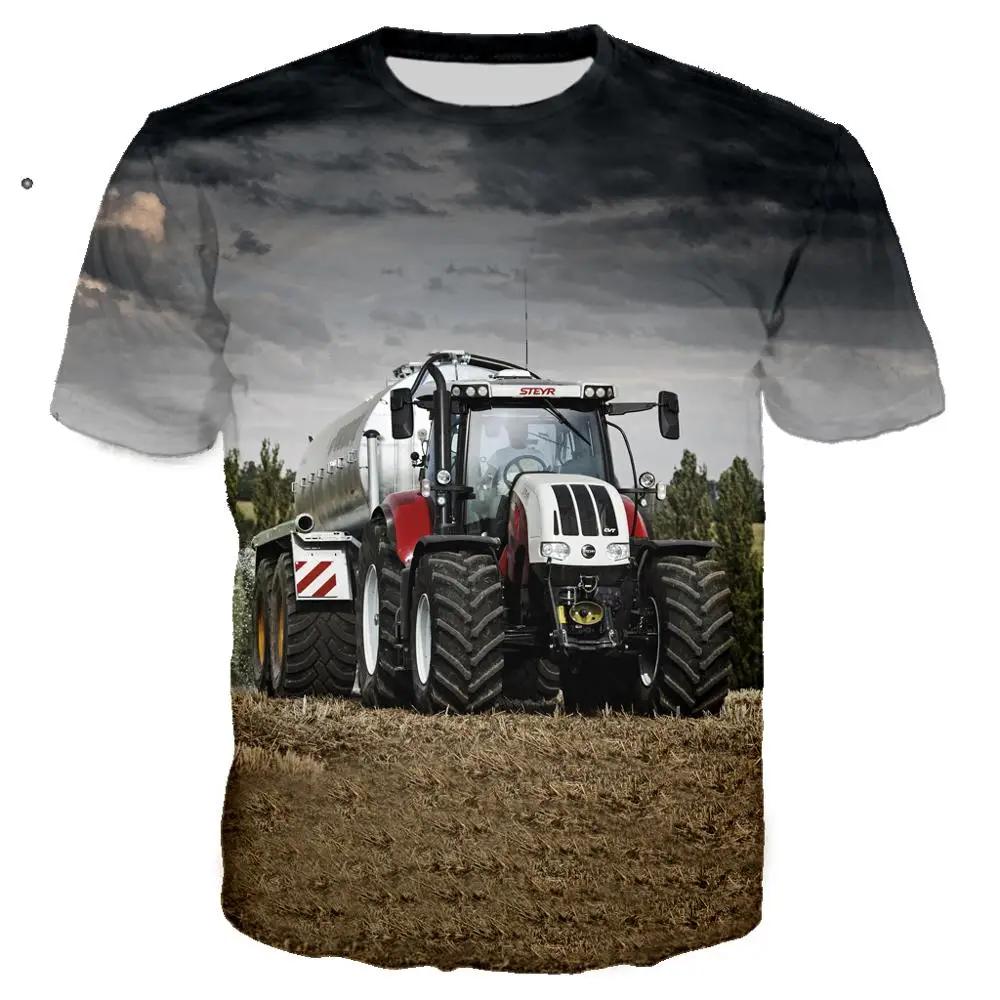 Kawaii Kids T Shirt 3D Print Car Tractor Summer Fashion Cartoon Casual Boy Girl Unisex Children's Clothing
