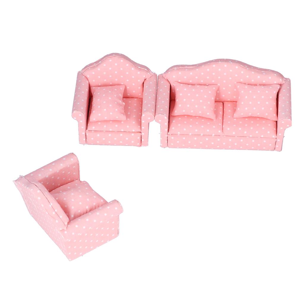 1:12 Miniature Dollhouse Sofa DIY Mini Dollhouse Couch Furnishings Toys Accessories