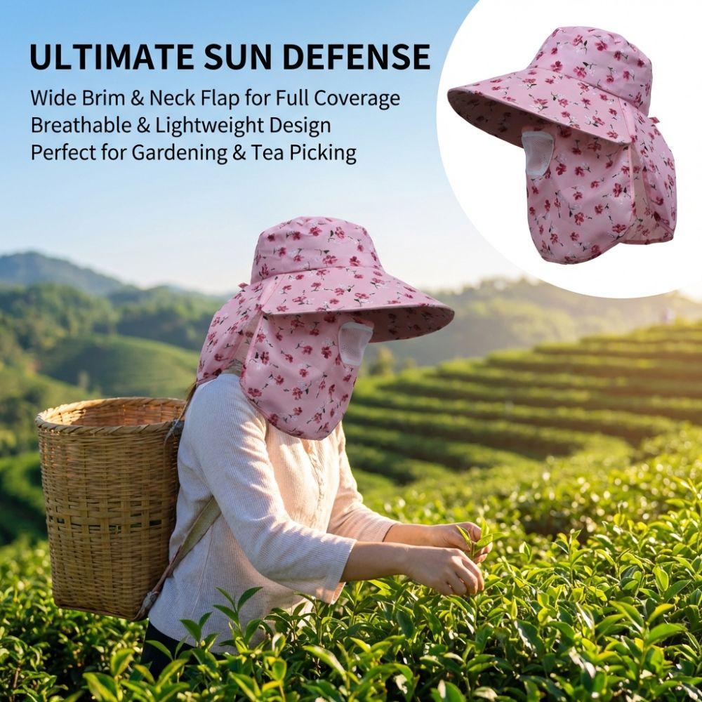 Wide Brim Face Hood Hat Fordable Sunscreen Hat Portable Fisherman Hat  Summer