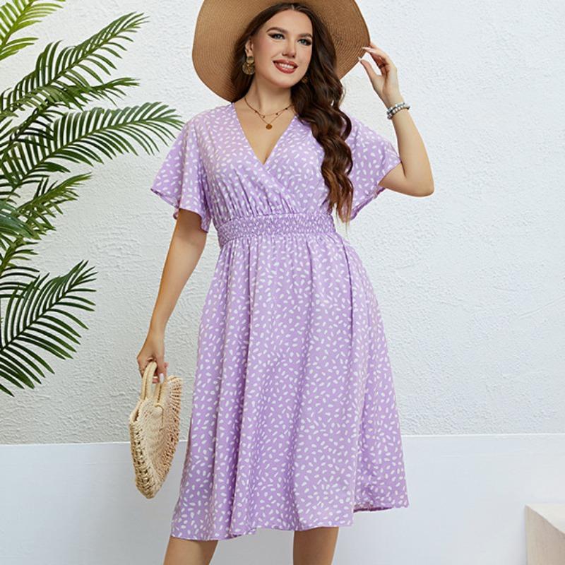 white christmas dresses Purple Floral Women Dresses Casual Spring Linen Women Summer Dresses H –  SimpleLinenLife
