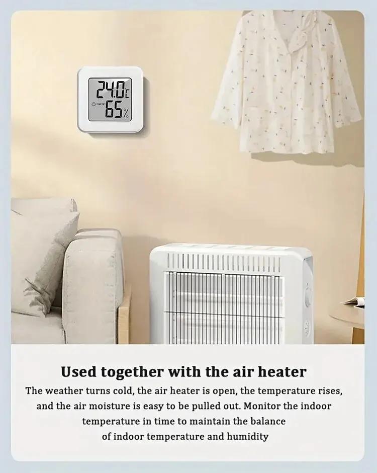 Miniature Indoor Temperature and Humidity Gauge, Electronic Digital Display, Shows Both Humidity and Temperature.