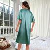 Pigiama Estivo da Donna Taglie Forti in Seta Ghiacciata - Camicia da Notte Lunga, Fresca e Leggera