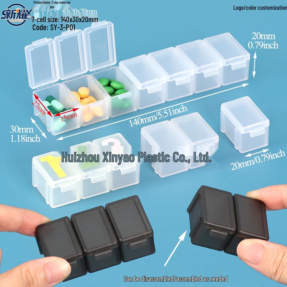Seven-Day Pill Organizer: Morning, Noon, Night Portable Capsule Case with Large Capacity