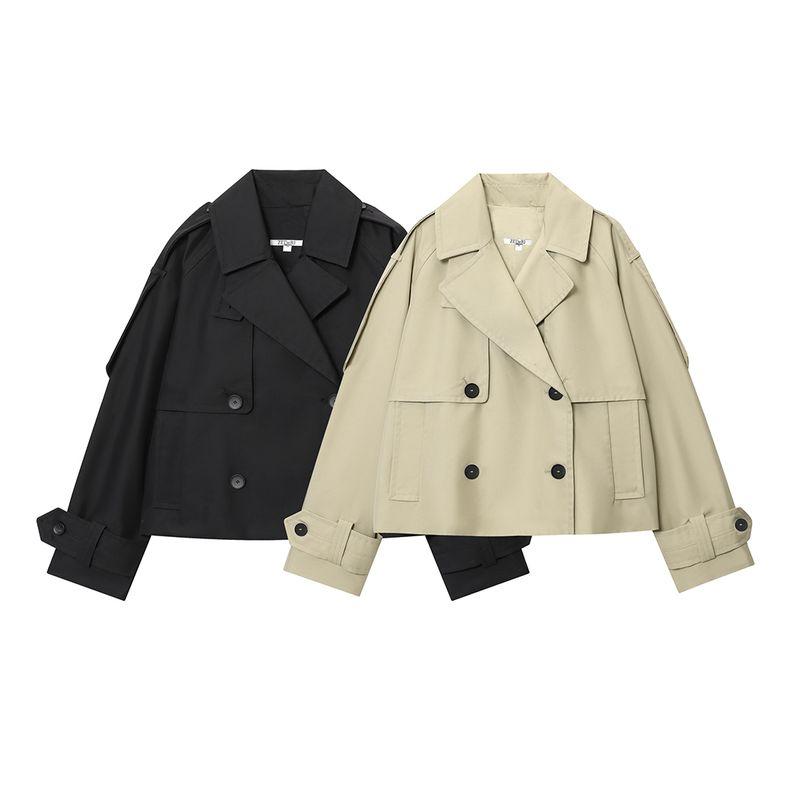 Kaslead New Women Clothes Western Style Versitile Fashion Water Repellent Short Trench Coat 0518240