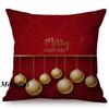Happy Christmas Decoration Cushion Cover Cotton Linen Geometric Sofa Decorative Christmas Throw Pillow Case Cojines