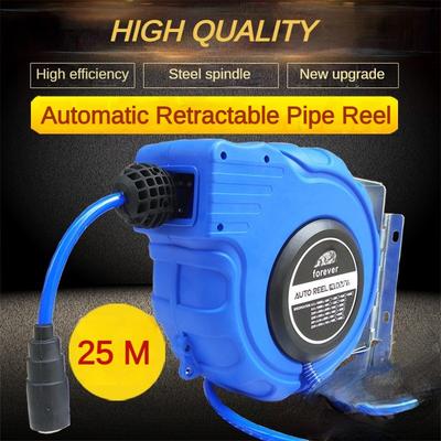 Carrete de Manguera Retráctil Automático para Tambor de Aire Dispositivo Automático para Enrollar Tubos Reciclables Herramienta de Garaje para Rociar Agua al Aire Libre Azul