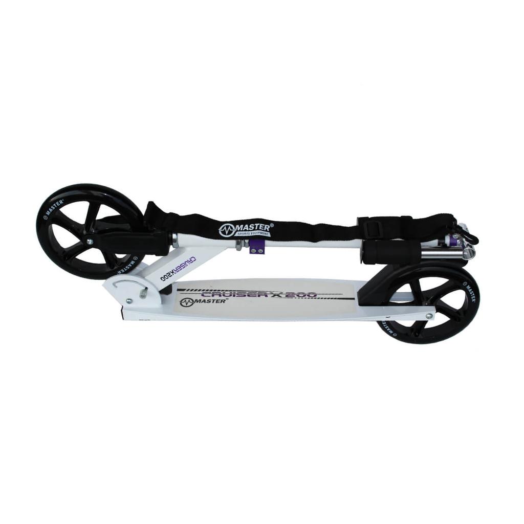 Folding scooter with transport strap MASTER Cruiser 200 mm WHITE