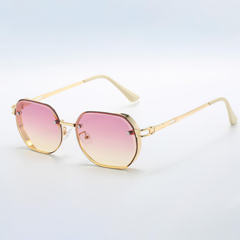 

Fashionable Women Sunglasses Black Frame Gold Border Decoration with Black Lens Stylish Glasses for Women