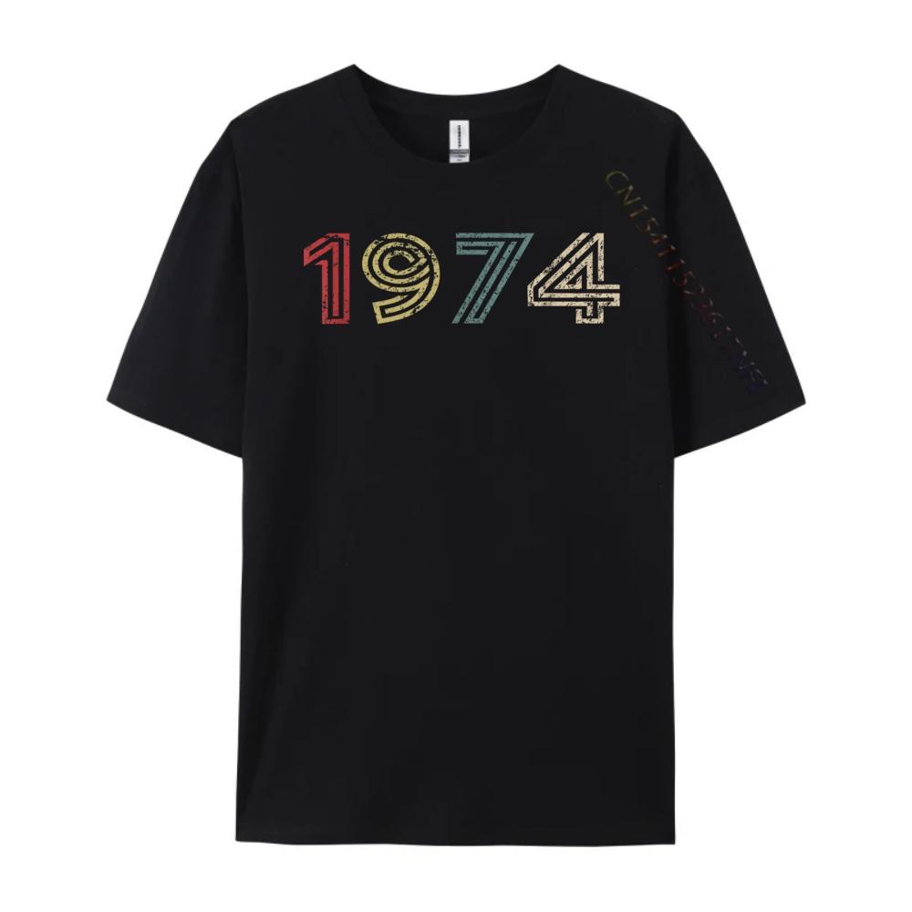 Vintage 1974 Cool 50 Year Old Bday Men Women 50th Birthday Wholesale Tshirts 100 Pcs Breathable Funny Gifts Design