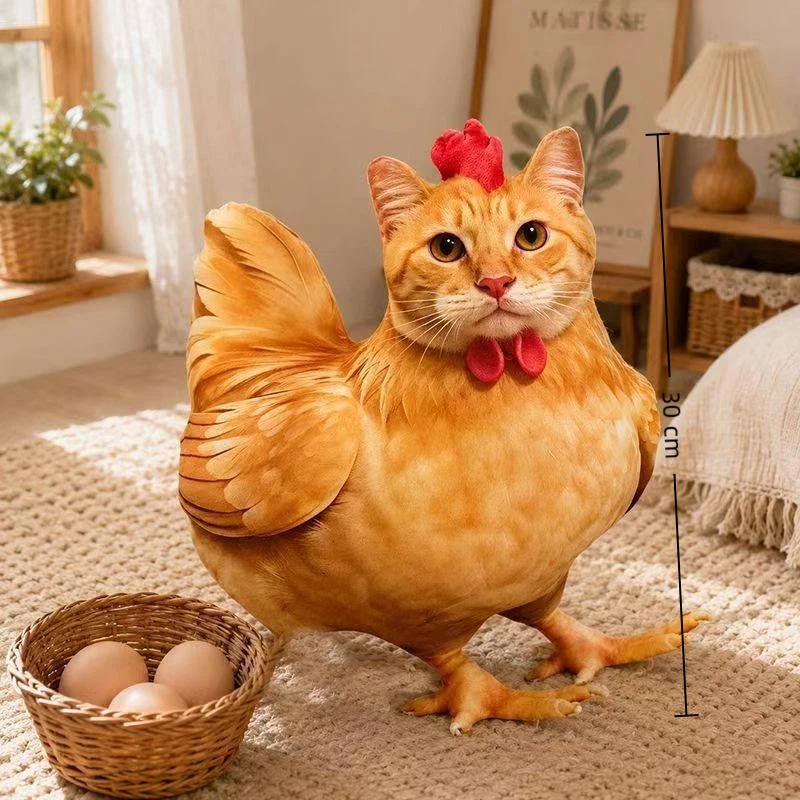 Kreatives Katzen-Hühnchen-förmiges Plüschtier Weiche flauschige Stoffpuppe Nicht reizendes Gewebe Perfekt für Wohnkultur Babyparty-Geschenkoption