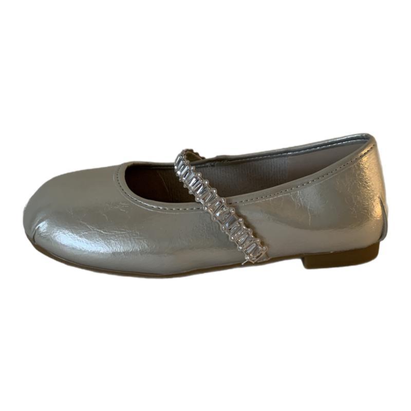 

Балетки женские летние новые с круглым носком, с мелким вырезом, темпераментные, с юбкой, со стразами на ремешке Мэри Джейн 40 шампанского