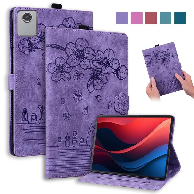 

Чехол для планшета Funda для Lenovo Xiaoxin Pad 2024, чехол с 3D-тиснением, чехол с изображением цветка и кошки, планшет для Lenovo Tab M11 M 11 дюймов Tb330fu Tb331fc for Lenovo Tab M11 чёрный