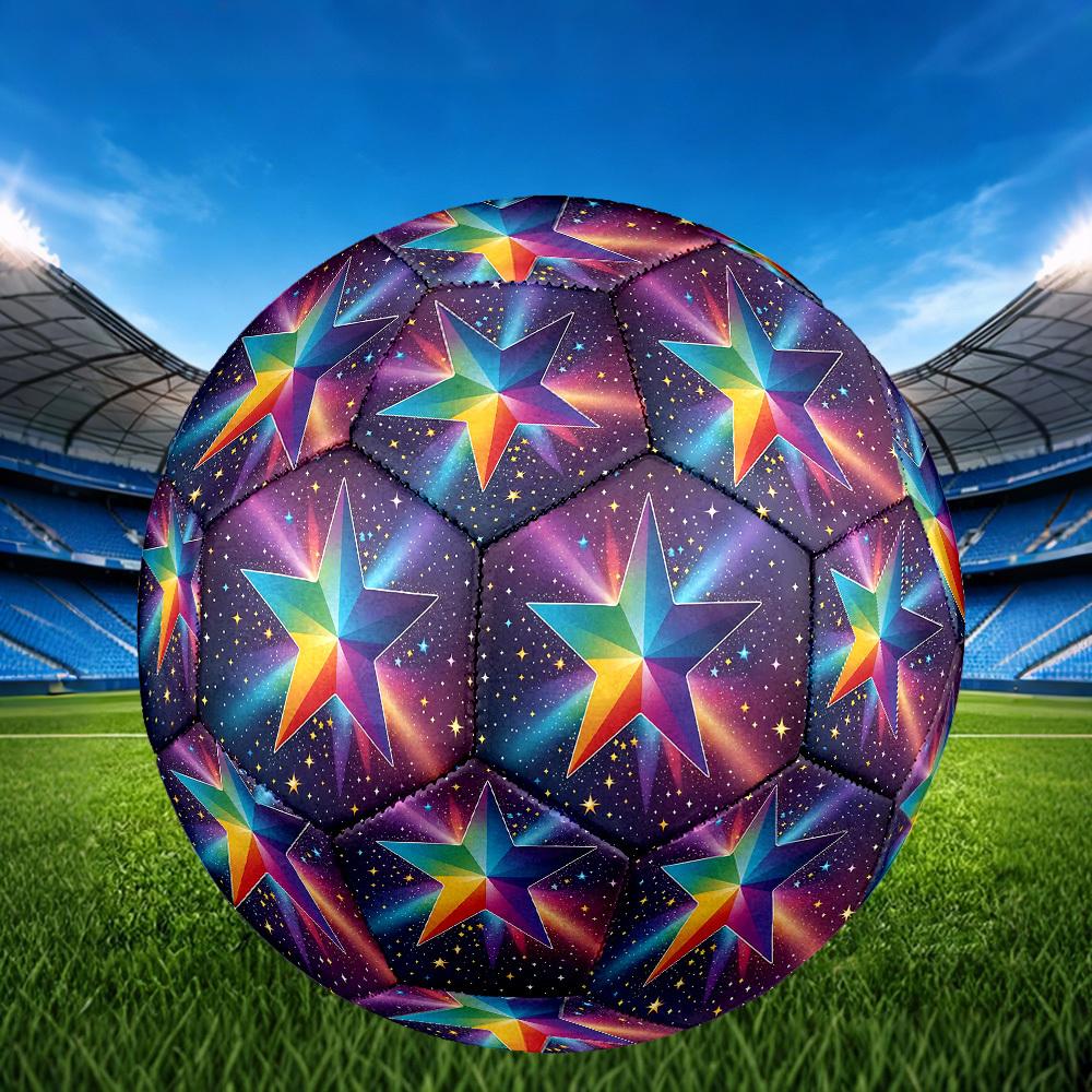 1 Stück Fußball mit Sternenhimmel-Thema, Größe 5, Leichtes PVC, Fußball für das Training im Freien, Geschenk j61451