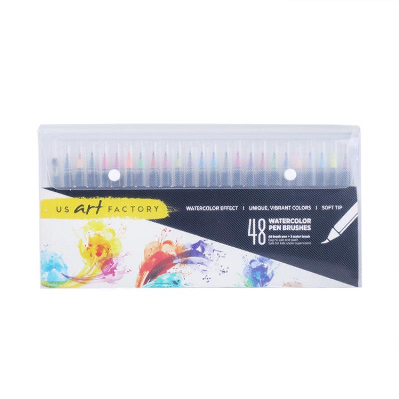 Kusang 48-Color Soft-Tip Watercolor Pens for Beginners – Art Special Bristle Markers 48-Color Watercolor Soft Brush Set