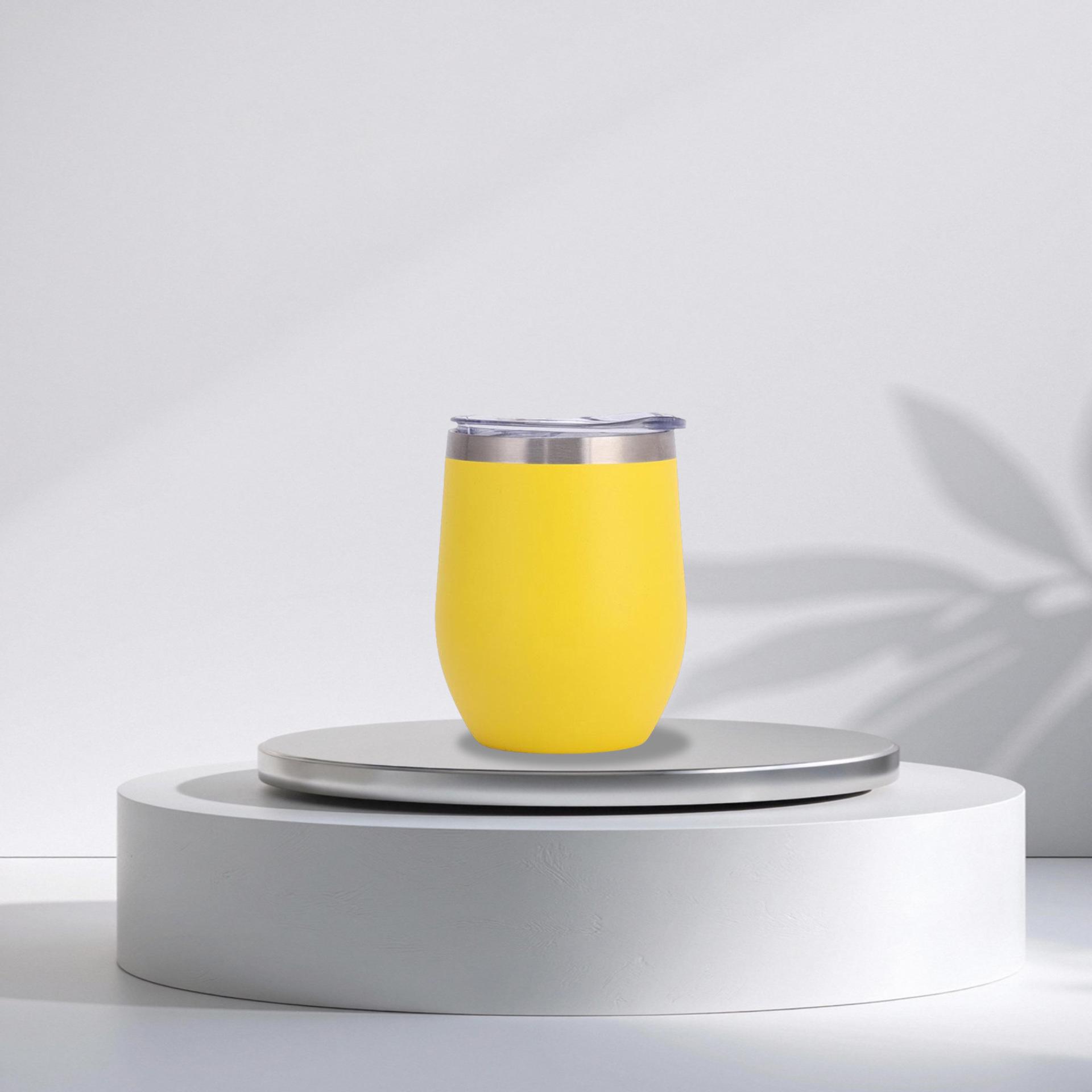 12oz Eggshell Cup: Spray Painted Stainless Steel U-Shaped Double Wall Vacuum Swig Red Wine Cup Custom. 12oz/350ml