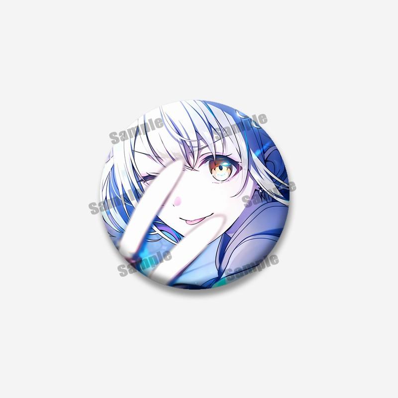 Cartoon Figure PJSK Kiritani Tenma Saki Badge Cute Game Character Lapel Pins Round Brooch for Bag Clothes Hat Decor Jewelry Gift