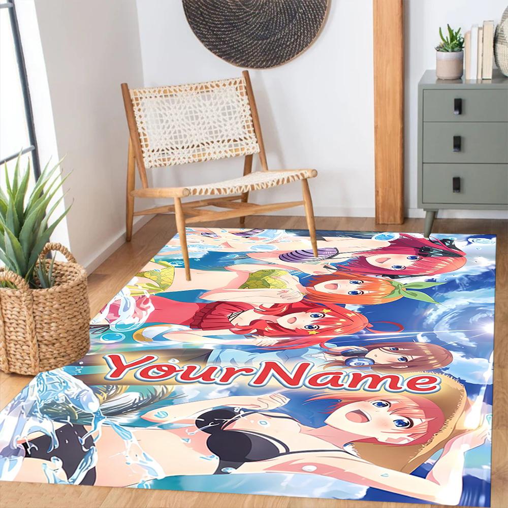 Quintessential Quintuplets Customize Your Name Carpet Perfect for Bedrooms Decorate room Balcony Kitchen Anti-slip Rug Office home decor