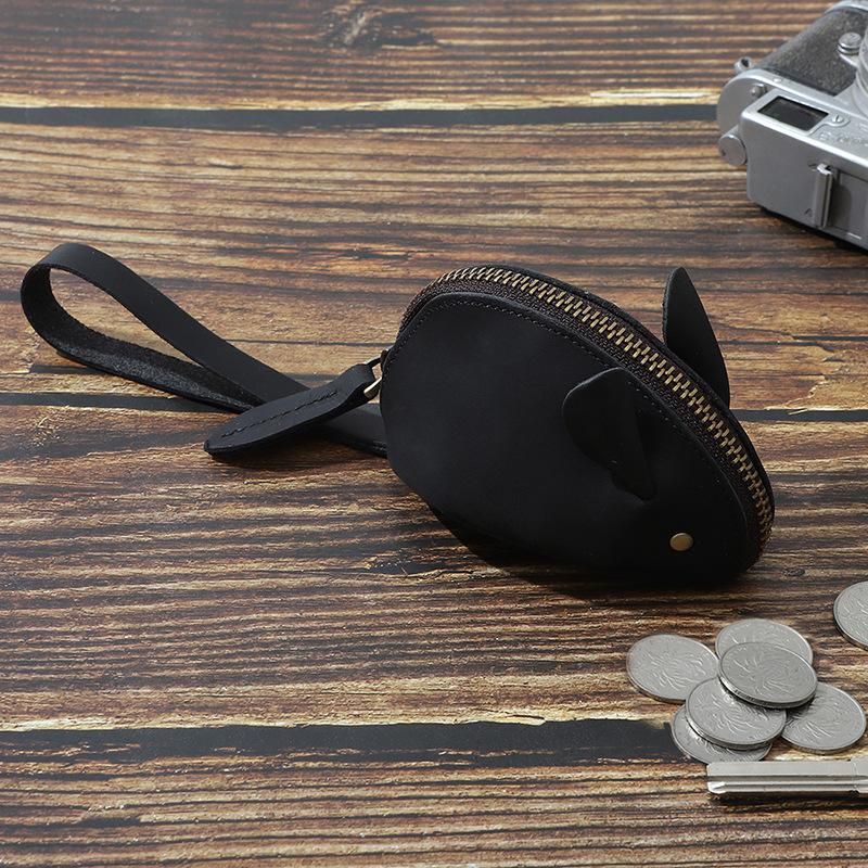 Genuine Leather Coin Purse Cartoon Key Case Multi-functional Hand-held Storage Bag Small Wallet