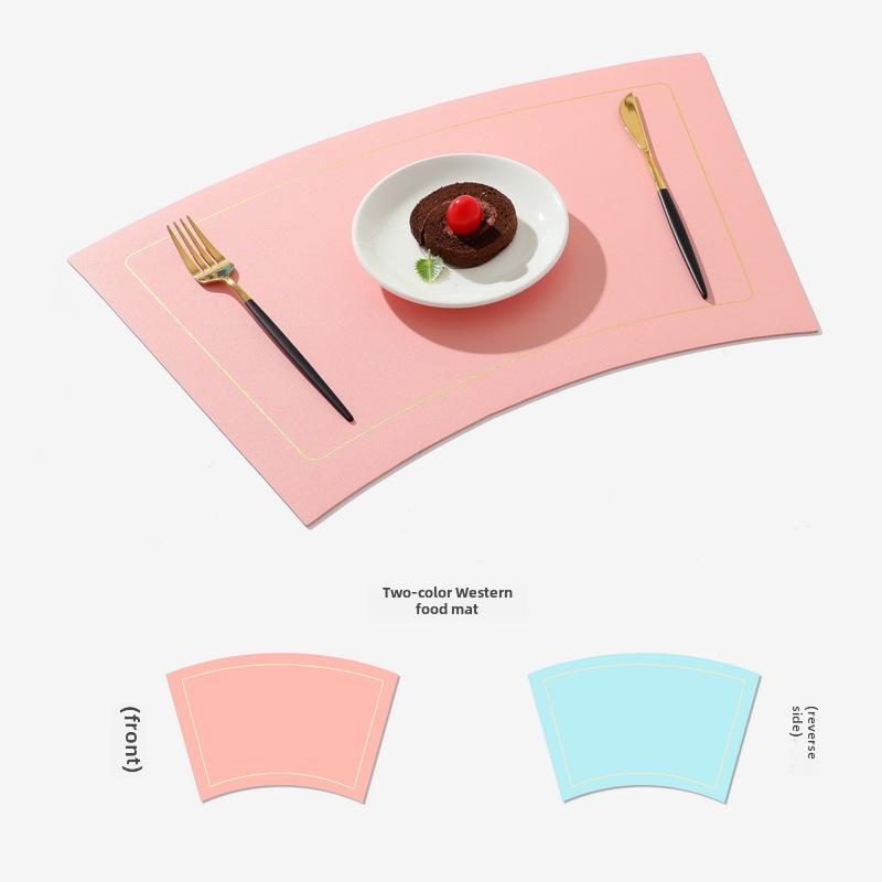 Nordic Fan-Shaped Round Table Mat - Insulated, Waterproof PVC for Hotels & Dining Tables