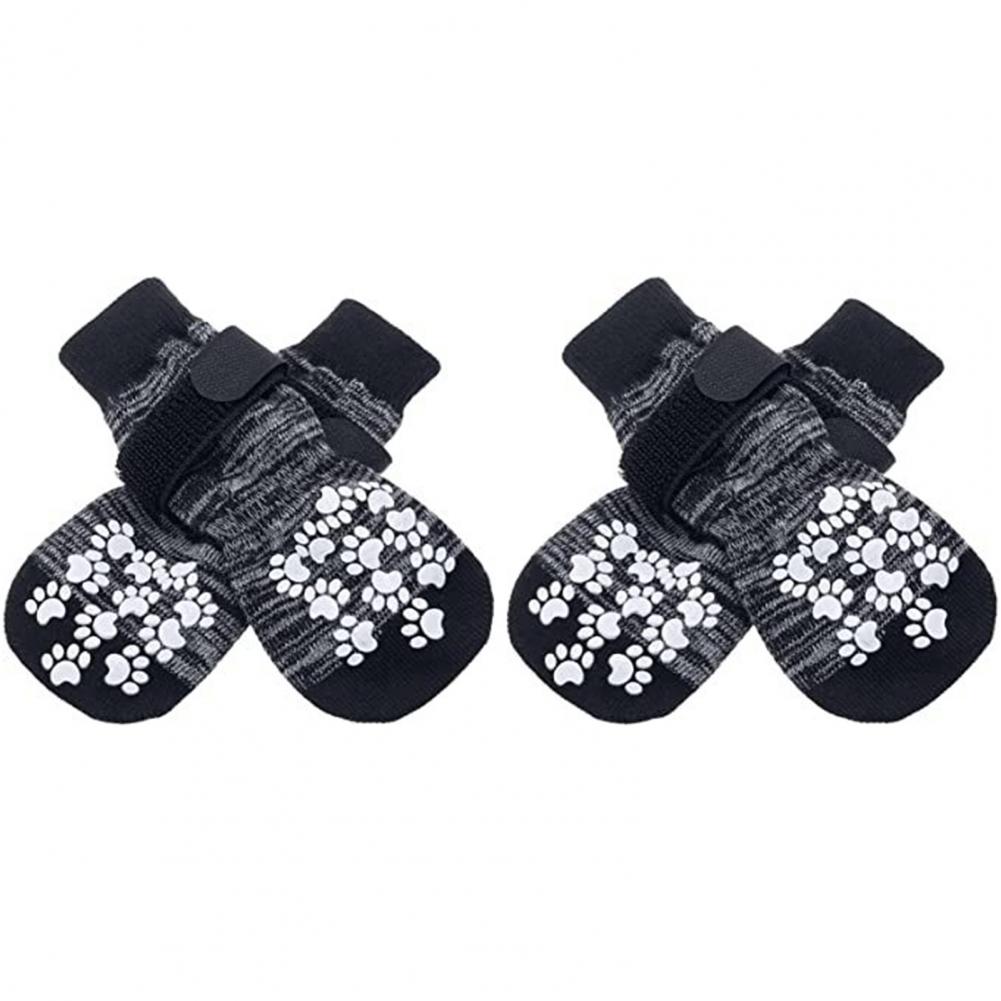 

Dog Booties with Silicone Grips Anti-slip Dog Socks Waterproof Dog Socks with Adjustable Straps Anti-slip Paw for Indoor S чорний
