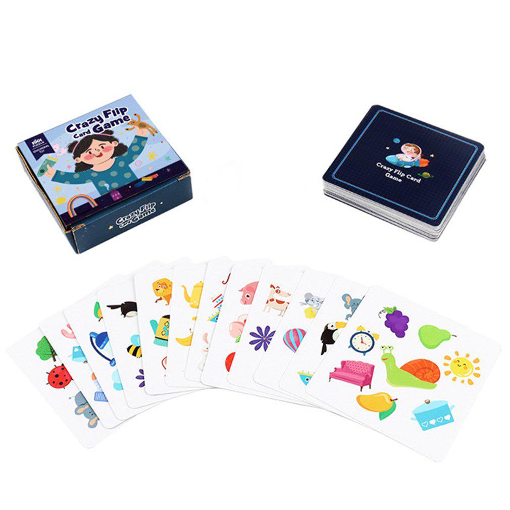Montessori Toys Bump Card Game Playing Card Game Memory Training Matching Card Game Children Kids Animal Cognitive Education Toy 9.8*9.5*3cm синий