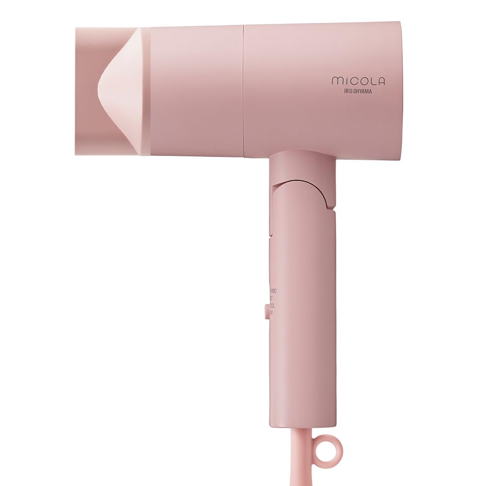 Iris Ohyama MICOLA Secador Grande Volume de Ar Secagem Rápida Leve Speedy Ion Secador 3 Níveis Ajuste com Bico Rosa HDR-M101-P