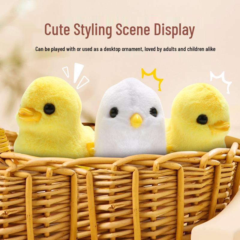 Children's Wind-up Jumping Plush Chick Simulation Nostalgic Toy