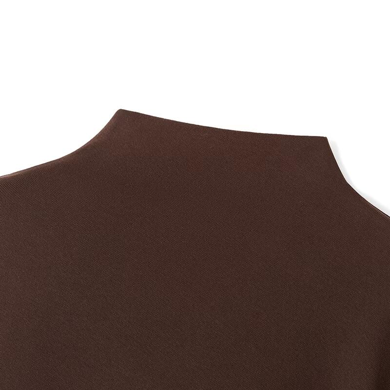 Women's Solid Mock Neck Short Sleeve T-Shirt