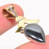 Natural Pyrite Agate TwoTone 925 Solid Sterling Silver Gift Pendant 1.50" U5H41