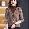 Women's Semi-turtleneck Sweater Autumn Winter Thickened Printed Color-block Knit Sweater Loose Jacquard Pullover Knit Top Outwear